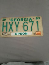 Vintage Georgia License Plate - 1983-1989 Upson County Tag HXY 671 - $12.99
