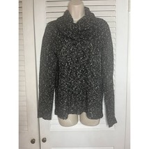 Rafaell Studio black white marled cowl neck sweater M Soft tunic length - $12.59