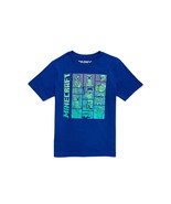 Minecraft Boys Grid Short Sleeve T-shirt, Royal Blue Size XL (14-16) - $289.13 MXN