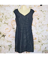 Adrianna Papell Petite Women&#39;s Dress Black Silver Size 6P Sheath Mesh Ov... - $34.95