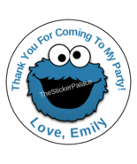 12 Cookie Monster Birthday Party Stickers,favors,round,personalized,labe... - $223.68 MXN