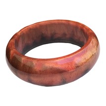 Orange and Black Mix Shimmer Resin Bangle Bracelet for Women Girls Fashion Jewel - £16.78 GBP