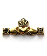 Claddagh Heart Crown Hands Pin Gold Tone Irish Love Loyalty Friendship S... - $246.80 MXN