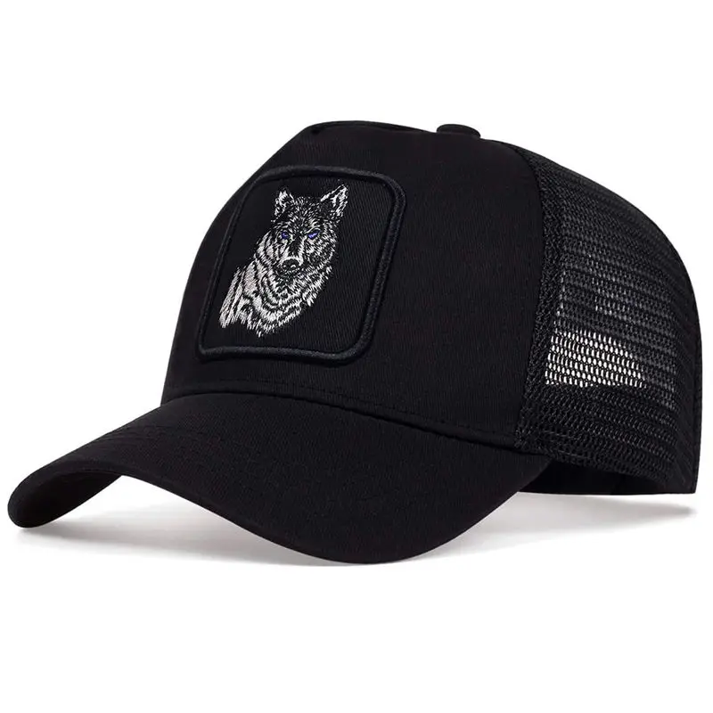 Wolf Embroidered Baseball Cap Men Breathable Mesh Caps Summer Outdoor Su... - £10.57 GBP