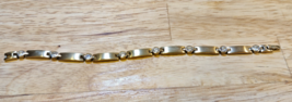 Speidel Stainless Steel CZ &amp; Link Bracelet-Gold Tone - £11.60 GBP