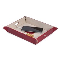 Bey Berk Large Leather Snap Valet and Charging Station Tray Red - $41.36