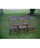 Antique/Vintage Oak Dining Chairs Set of 5 (w/Extra Rungs Made for Repla... - £235.68 GBP
