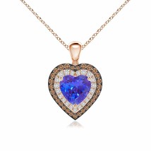 Authenticity Guarantee 
ANGARA Tanzanite Heart Pendant with Coffee and White ... - £1,955.17 GBP