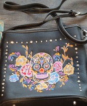 American Bling Embroidered Sugar Skull Tote and Wallet Concealed Carry Purse - £17.90 GBP