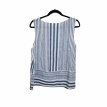 J.Jill Large Love Linen Women’s Blue White Nautical Stripes Sleeveless T... - $34.99