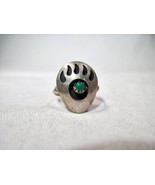Vintage Navajo Sterling Silver Turquoise Shadowbox Ring Size 4 K131 - £38.33 GBP
