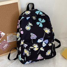 Butterflies Print Ladies Bookbag Large Capacity School Backpack Nylon Fashion Ad - £50.11 GBP