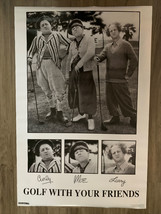 Vintage 1998 3 Stooges Golf Poster Curly Moe Larry 22.375x34&#39;&#39; Inch RARE NEW - £32.57 GBP