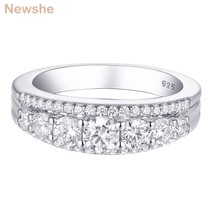 Eternity Ring Wedding Band for Women 925 Sterling Silver 1.13ct Round White AAAA - £38.31 GBP