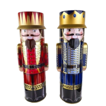 Tin Nutcrackers Lot of Two EMPTY Holiday Christmas - £26.46 GBP
