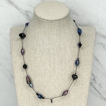Chico's Black Iridescent Beaded Necklace - $9.89