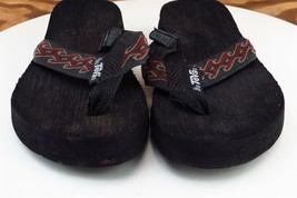 Teva Youth Boys Shoes Sz 5 M Black Fabric Flip Flop - $21.78