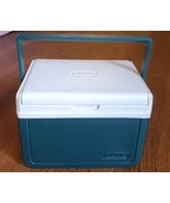 Vintage Coleman 6 Pk 5 Qt Lunch Box dark Green white Cooler Model 5205 - $248.61 MXN