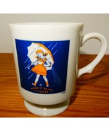 Morton Salt collectible footed coffee mug 1956 &quot;When it Rains it Pours&quot; Ad - $15.00