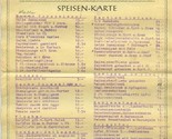 Hofburgrestaurant Ulter Hofkeller Menu Vienna Austria  - $13.86