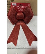 Christmas House Large Red Glittery Plastic Bows, 9” X 15” Lot Of 18 - €12,79 EUR