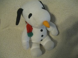 Snoopy as Snowman Peanuts Plush Stuffed Animal Charlie Brown Charles Schultz 10&quot; - £6.86 GBP