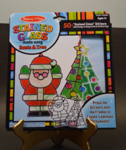 Melissa & Doug Stained Glass Made Easy Santa & Tree Ornaments Child’s Craft Kit - £7.18 GBP