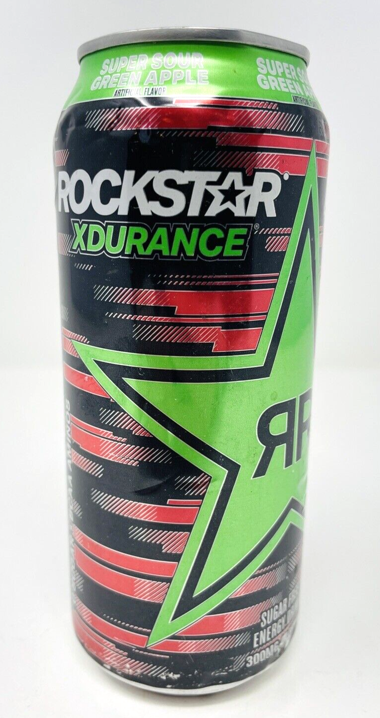 Rockstar Xdurance Super Sour GreenApple Energy Drink Sealed Can COLLECTI... - $29.99