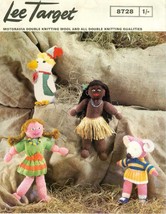 Vintage knitting pattern for Knitted dolls, a mouse &amp; a Duck. Lee Target 8728 - $2.15
