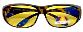 Optix 55 Polarized Night Driving Wear Over Glasses Sunglasses Lg Brown Tortoise image 2