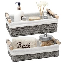 Storage Basket Wicker Baskets For Organizing Storage Bins For Countertop Toilet  - £29.56 GBP