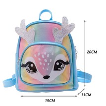 Cute Cartoon Deer Baby Sequins Backpack Kindergarten Schoolbags Small Handbag Kn - £18.47 GBP