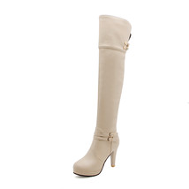 Black High Heels Over The Knee Boots Women Platform Thigh High Boots Spring Autu - £61.48 GBP