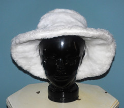 1960&#39;s Dorfman Pacific White Faux Fur Women&#39;s Floppy Hat Size 7 FREE SHI... - $34.99