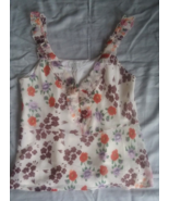 Lucky Brand Women&#39;s Top Size S Short Sleeve White Floral Ruffle V Neck S... - €10,31 EUR
