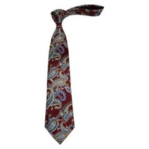 Men's 100% Silk Necktie By Bruno Piattelli Paisley Floral Fancy BP23 Cognac Blue image 3