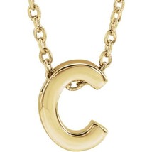 Precious Stars Unisex 14K Yellow Gold Initial C Pendant Slide Necklace - £314.23 GBP