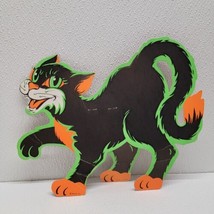 Beistle Halloween Vintage Cardboard Stand Up Cat Black Green Orange - €23,57 EUR