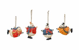 Attraction Design Christmas Holiday Resin Snowman Ornaments Set of 4, 4&quot;L x 3&quot;H - £9.04 GBP