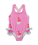 Cupcake Swimwear Toddler Girl Size 4/5 Ruffle Criss-Cross Straps Swimsui... - $15.00