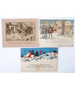 3 vintage Christmas cards 1930 Old English crafts antique coach minstral... - €11,90 EUR