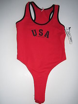 J. Brown USA Lycra Brand Only By Dupont One Piece Women Fitness Wear Cardinal M - £18.25 GBP