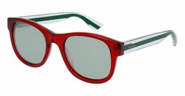 New Gucci Sunglasses GG0003S 004 Red/Crystal w/Silver Mirrored Lens - £167.33 GBP