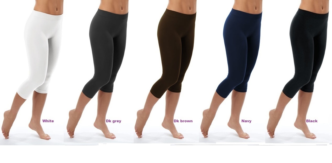 M. Rena High Quality Extra Soft Capri Basic Seamless Rayon Leggings.
