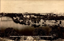 Vintage RPPC-MISSISSIPPI River&amp; Minnesota Univ. In Background, Minneapolis BK50 - £3.91 GBP
