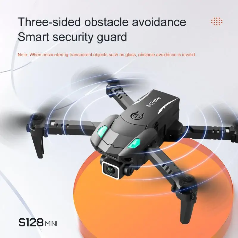 Play NEW S128 Mini Drone 4K HD Camera Three-sided Obstacle Avoidance Fixed Heigh - £63.20 GBP