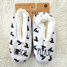 Rae Dunn &quot;witch please&quot; Haloween grey and black slippers size S/M or 5-7 - $14.03