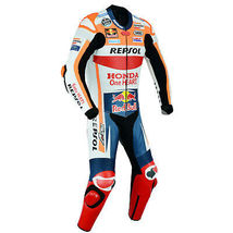 REPSOL MOTORBIKE/MOTORCYCLE COWHIDE RACING LEATHER SUIT CE APPROVED - £227.33 GBP