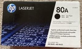 Original HP LaserJet 80A (CF280A) Black Toner Cartridge 400 M401 M425 SE... - $80.00