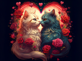  VALENTINE CATS Clip Art 100 IMAGE Digital Download Bundle VOL 1 - $2.99